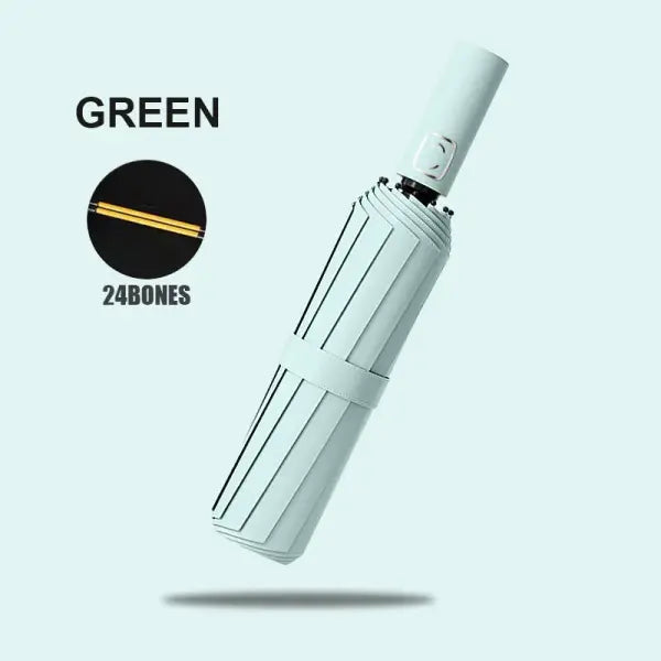 Automatic Umbrella 190T Nylon Fabric UV Protection - Green / 24K / metal-fiber composite