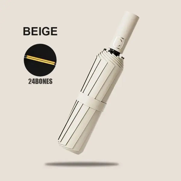Automatic Umbrella 190T Nylon Fabric UV Protection - Beige / 24K / metal-fiber composite