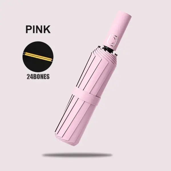 Automatic Umbrella 190T Nylon Fabric UV Protection - Pink / 24K / metal-fiber composite