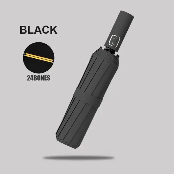 Automatic Umbrella 190T Nylon Fabric UV Protection - Black / 24K / metal-fiber composite