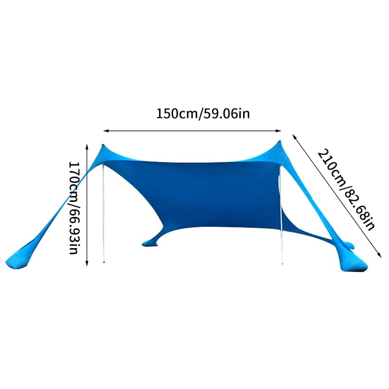 Large Beach Shades Tent - Portable Family Sun Shelter UPF50+ UV Canopy for Outdoor Relaxation