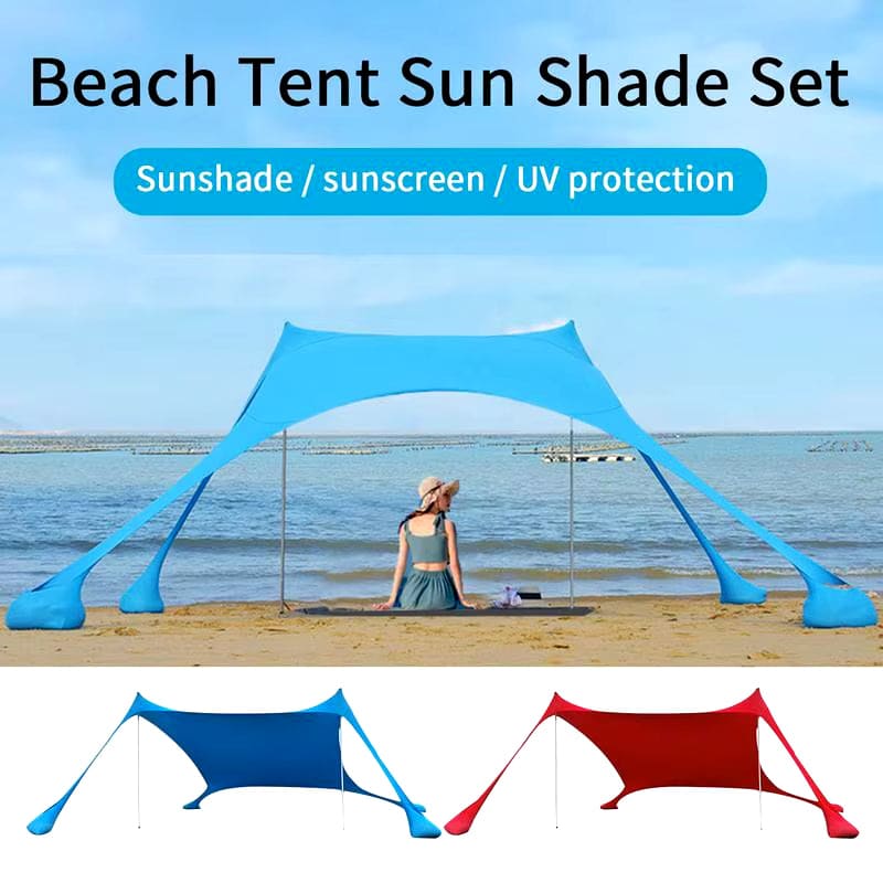 Large Beach Shades Tent - Portable Family Sun Shelter UPF50+ UV Canopy for Outdoor Relaxation