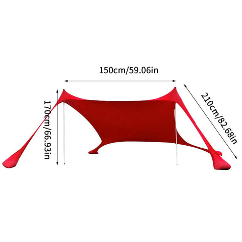 Large Beach Shades Tent - Portable Family Sun Shelter UPF50+ UV Canopy for Outdoor Relaxation