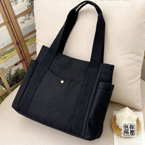 Large Canvas Tote Bag - Black