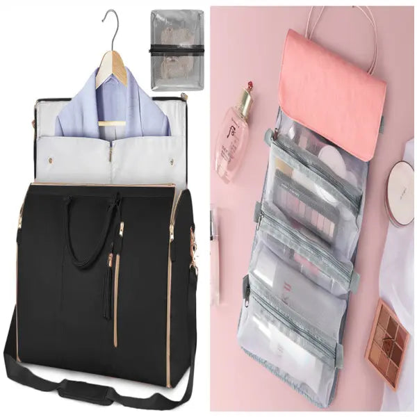Large Capacity Travel Duffle Bag Folding Waterproof Style Suit Tote - Set35 - None