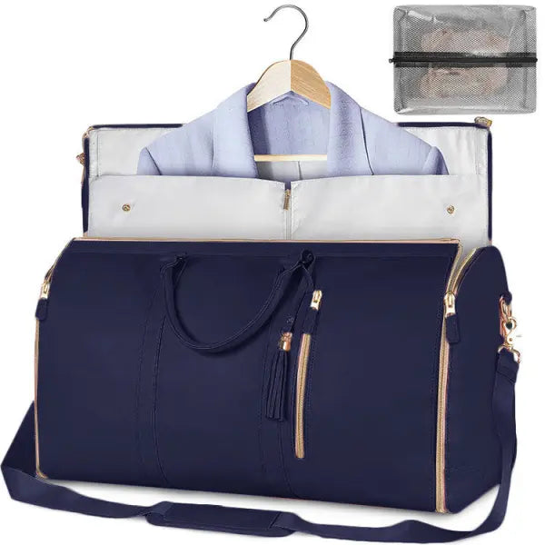 Large Capacity Travel Duffle Bag Folding Waterproof Style Suit Tote - Blue - None