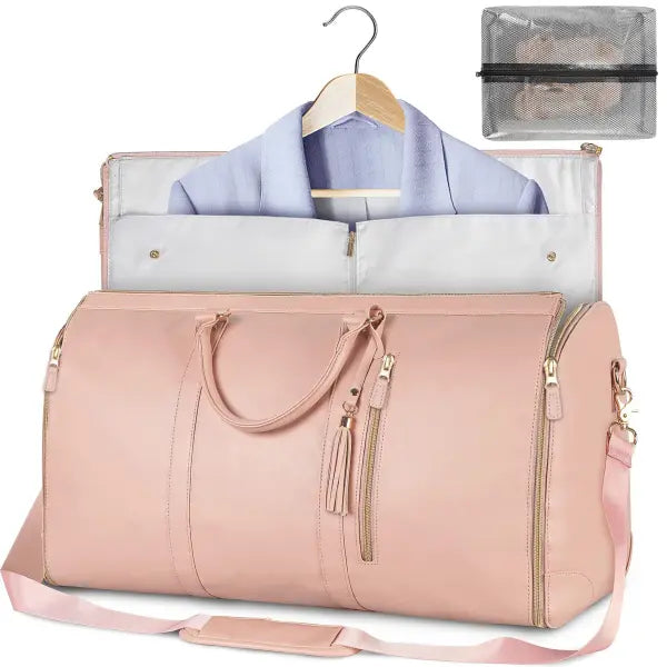 Large Capacity Travel Duffle Bag Folding Waterproof Style Suit Tote - A Pink - None