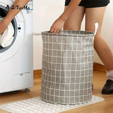 Large Foldable Waterproof Household Dirty Clothes Basket by AOSITUOMA - Himpall