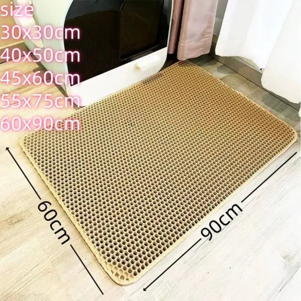 Large size Cat Litter Mat Eva Double Layer Waterproof Cat Litter Mat Pet Litter Box Mat Pet Toilet Cat Mat Cat Toilet