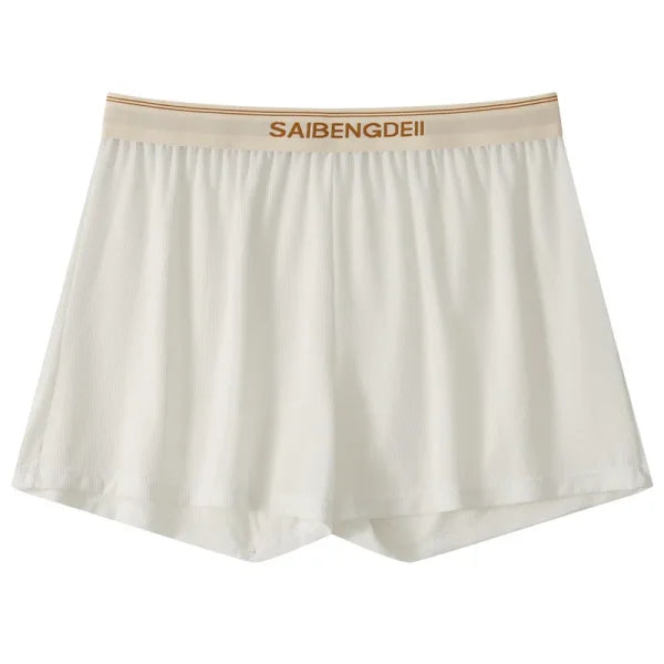 Large Size Men’s Ice Silk Boxer Shorts - Seamless Comfortable and Lightweight Sleepwear - White / XL 75-90 kg / 1pc