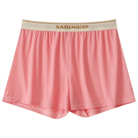 Large Size Men’s Ice Silk Boxer Shorts - Seamless Comfortable and Lightweight Sleepwear - Pink / XL 75-90 kg / 1pc