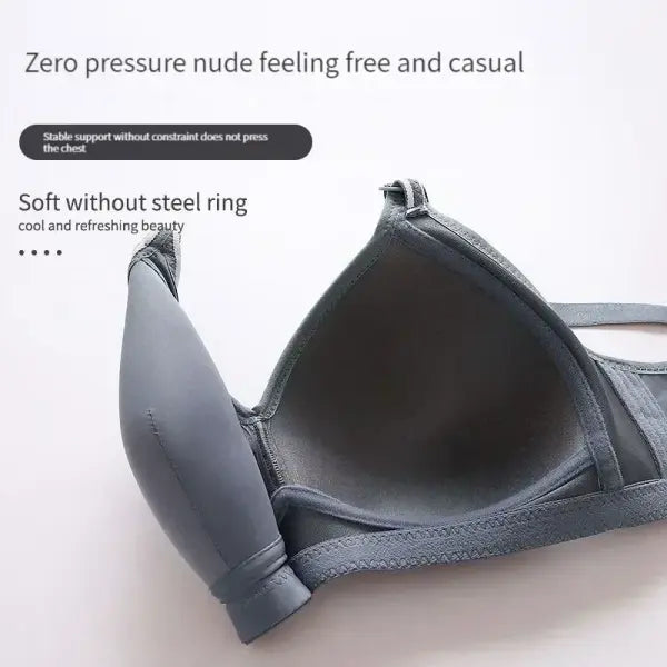 Plus Size Seamless Push-Up Bra - Wireless Comfort Bralette with Thin Unlined Cups