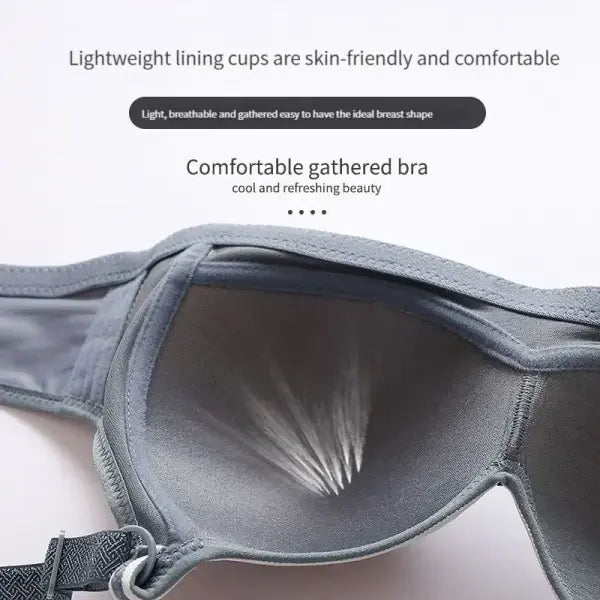 Plus Size Seamless Push-Up Bra - Wireless Comfort Bralette with Thin Unlined Cups