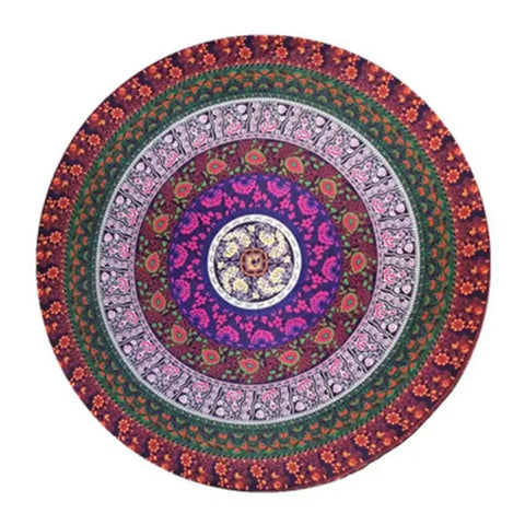 Large Vintage Round Beach Towel – Chiffon Anti-Sunlight Shawl & Picnic Mat
