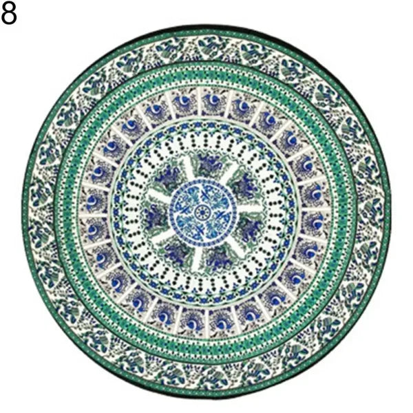 Large Vintage Round Beach Towel – Chiffon Anti-Sunlight Shawl & Picnic Mat - 8