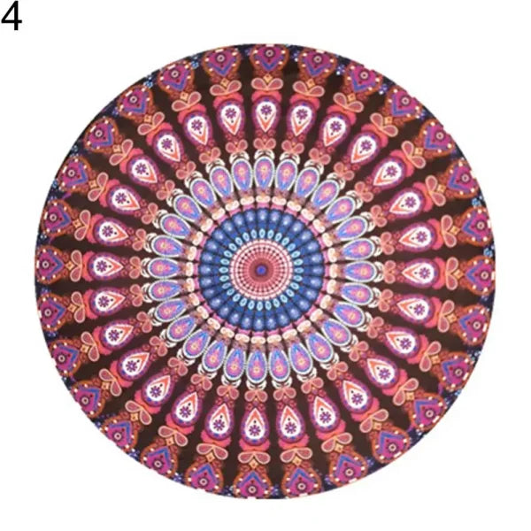 Large Vintage Round Beach Towel – Chiffon Anti-Sunlight Shawl & Picnic Mat - 4