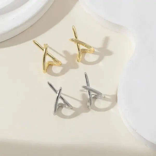 LATS Gold Cross Stud Earrings for Women – Dainty Minimalist Fashion Jewelry Party & Gift