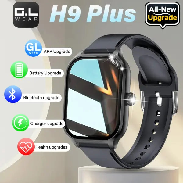 New Smart Watch Bluetooth Call Message Reminder 24 Hour Health Monitoring Smart Watch Gift for Men and Women - H9 Plus