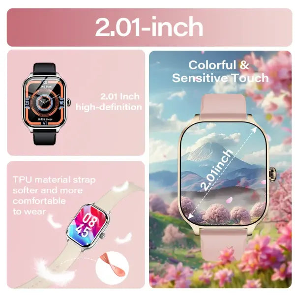New Smart Watch Bluetooth Call Message Reminder 24 Hour Health Monitoring Smart Watch Gift for Men and Women