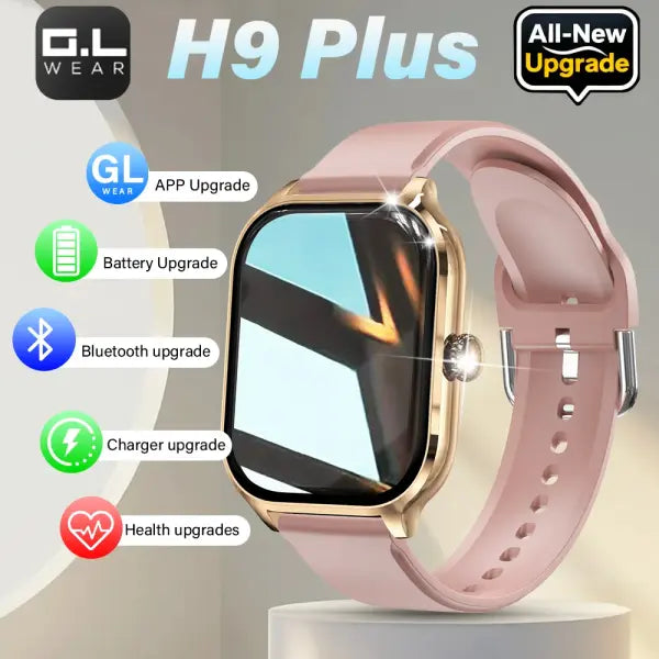 New Smart Watch Bluetooth Call Message Reminder 24 Hour Health Monitoring Smart Watch Gift for Men and Women - H9 Plus