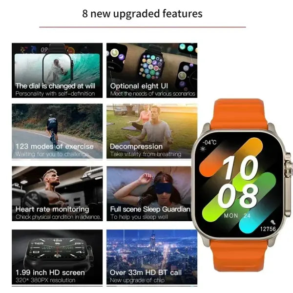 X10 Ultra Smartwatch Bluetooth Talk with Silica Gel Band