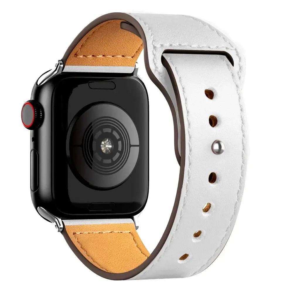 Apple Watch Ultra Leather Band 49mm Elegant Wrist Strap - White 4 / 41mm-40mm-38mm