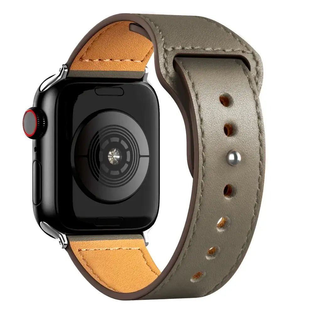 Apple Watch Ultra Leather Band 49mm Elegant Wrist Strap - Gray 14 / 49mm-45mm-44mm-42mm