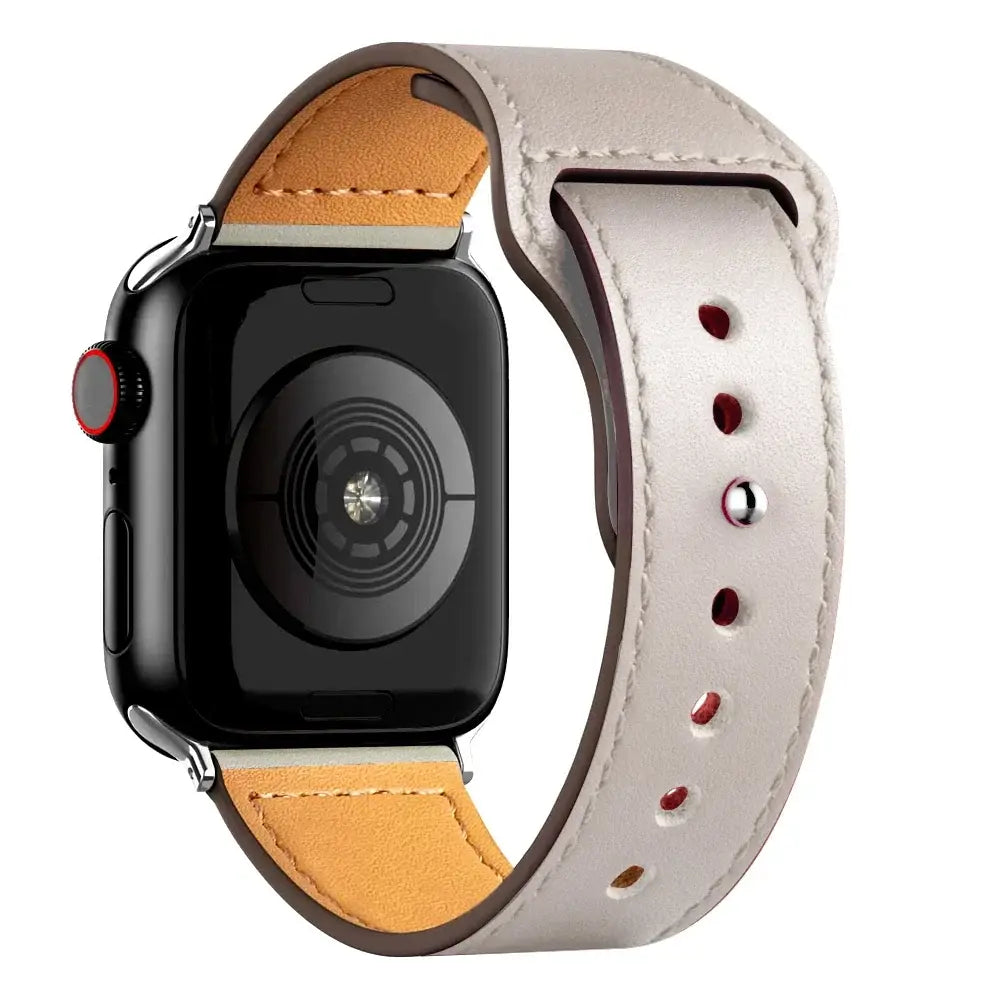 Apple Watch Ultra Leather Band 49mm Elegant Wrist Strap - Ivory 5 / 41mm-40mm-38mm