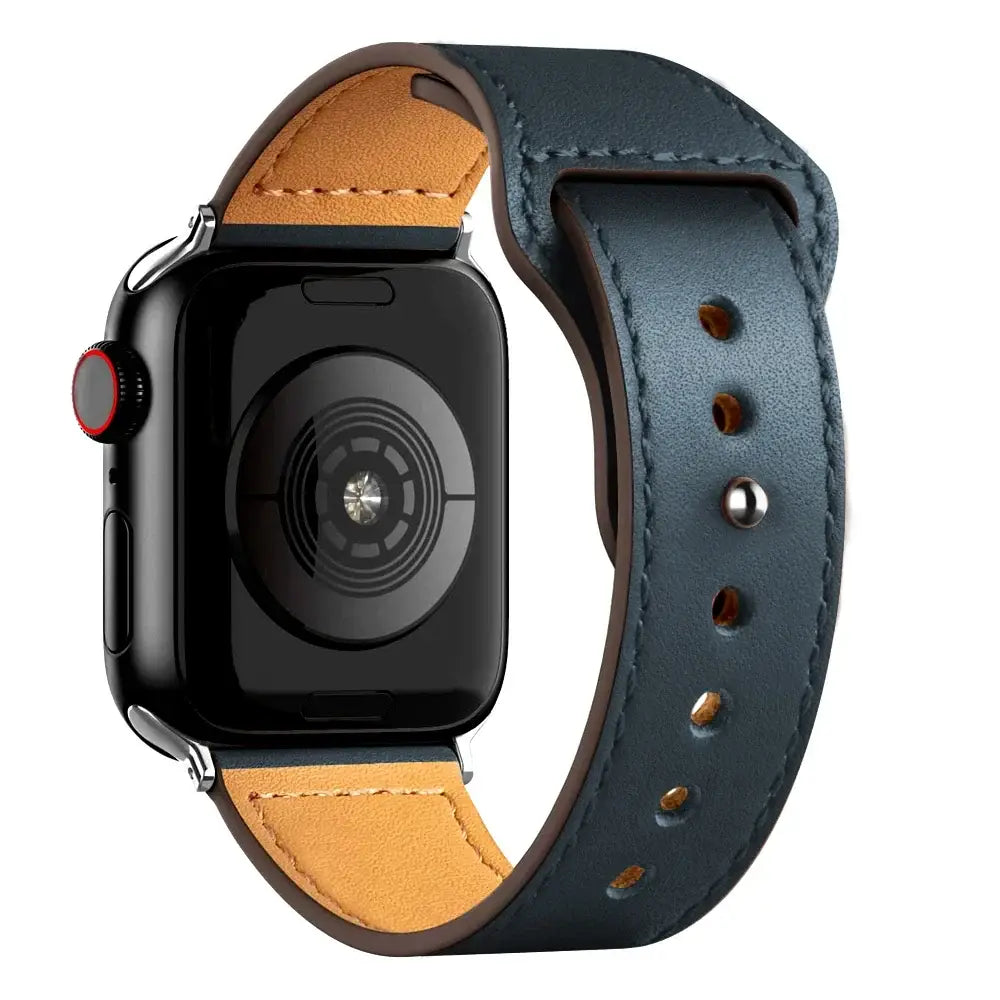 Apple Watch Ultra Leather Band 49mm Elegant Wrist Strap - Midnight blue 12 / 41mm-40mm-38mm
