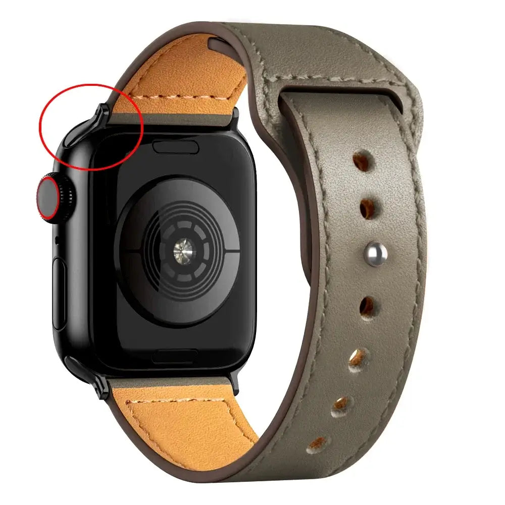 Apple Watch Ultra Leather Band 49mm Elegant Wrist Strap - B Gray 14 / 49mm-45mm-44mm-42mm