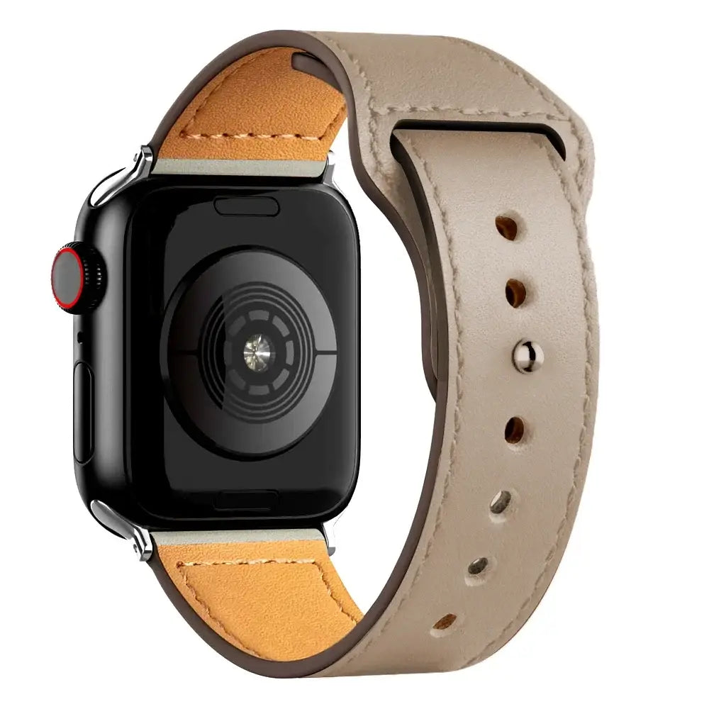 Apple Watch Ultra Leather Band 49mm Elegant Wrist Strap - Apricot 15 / 49mm-45mm-44mm-42mm