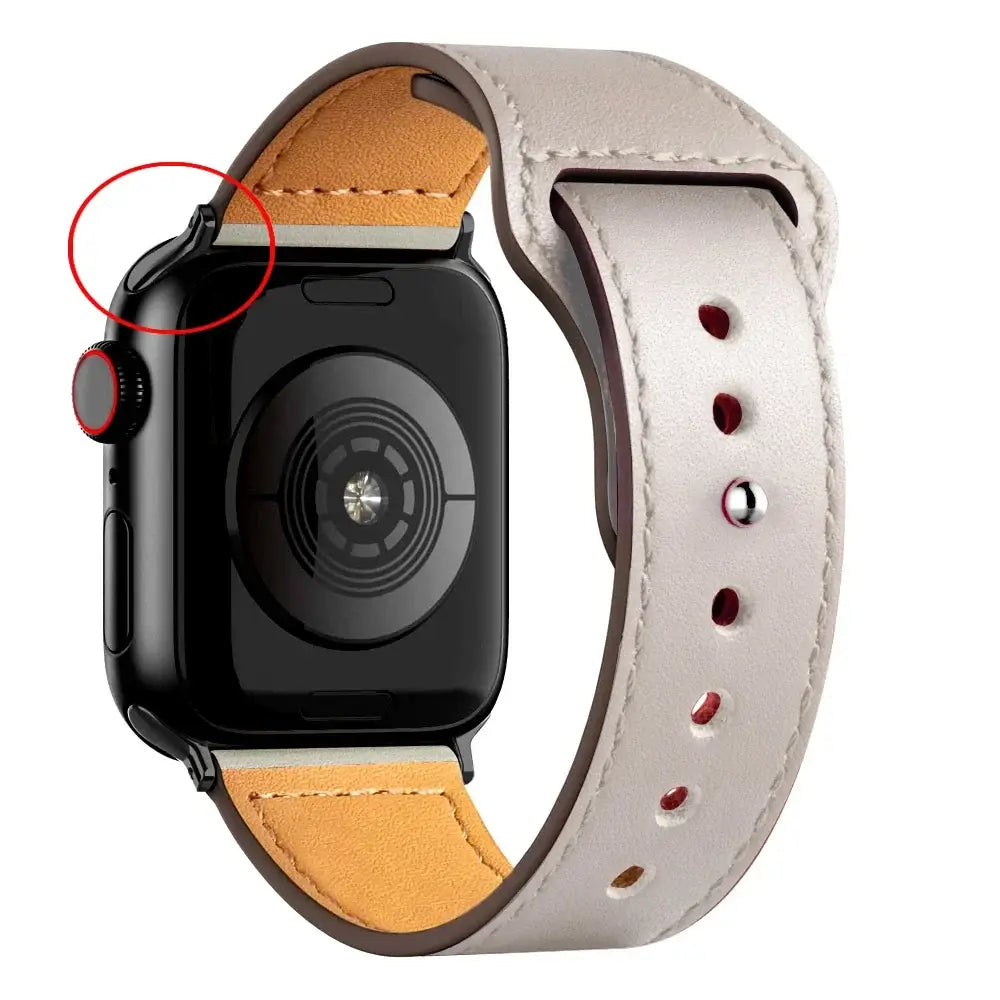 Apple Watch Ultra Leather Band 49mm Elegant Wrist Strap - B Ivory 5 / 41mm-40mm-38mm