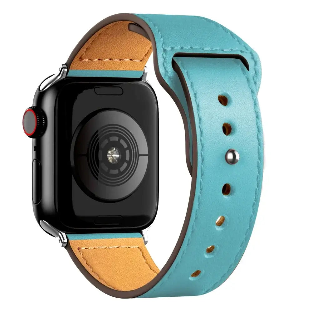 Apple Watch Ultra Leather Band 49mm Elegant Wrist Strap - Turquoise 8 / 41mm-40mm-38mm