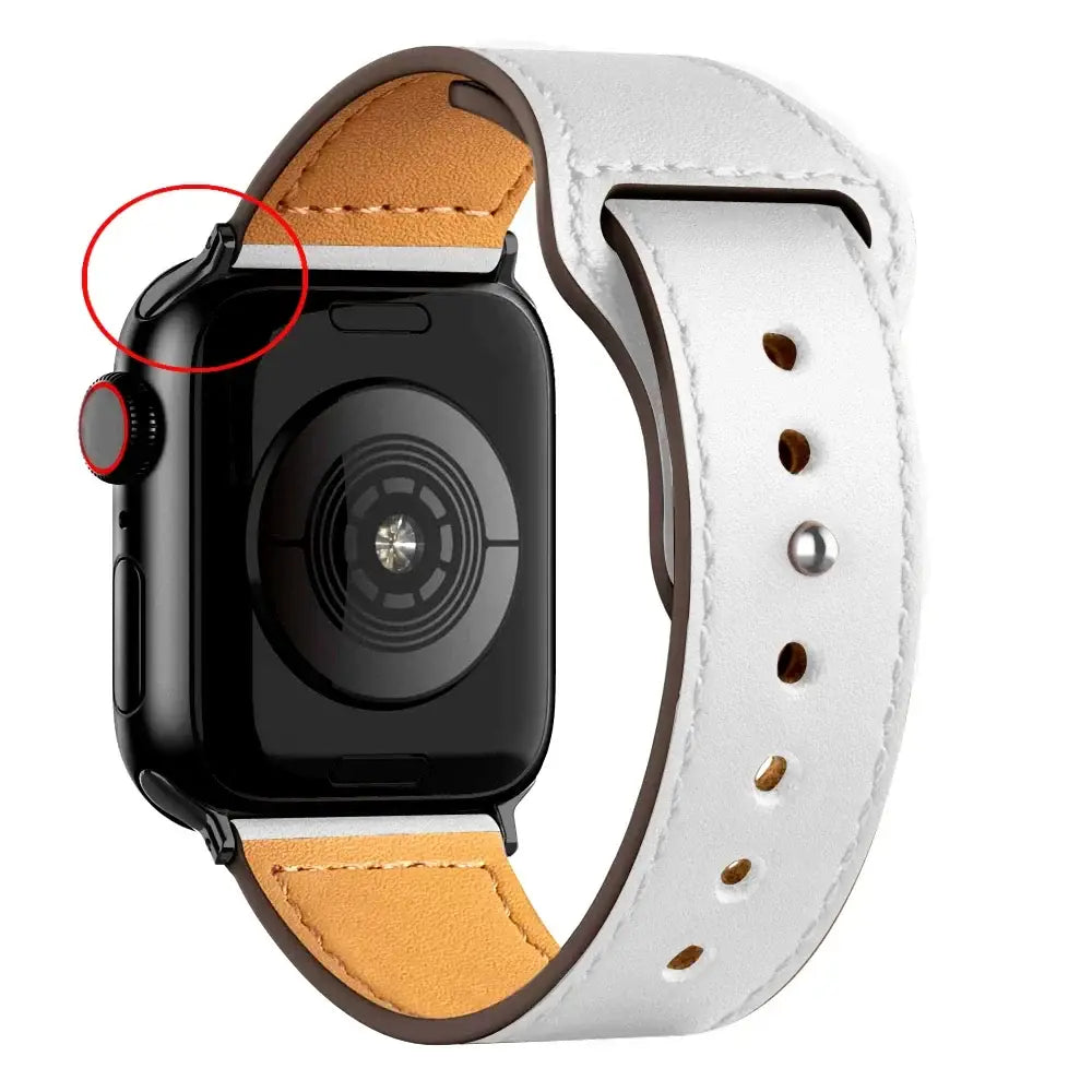 Apple Watch Ultra Leather Band 49mm Elegant Wrist Strap - B White 4 / 49mm-45mm-44mm-42mm