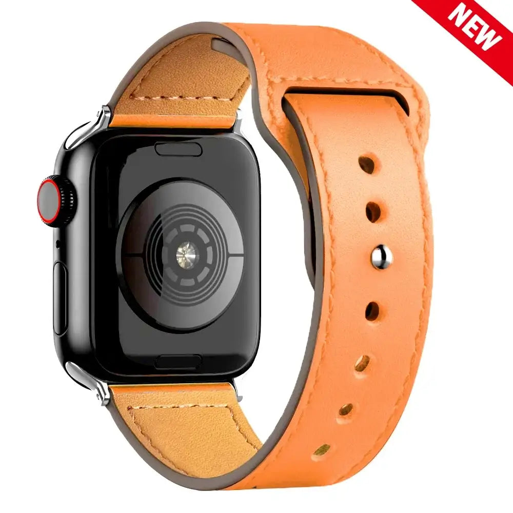 Apple Watch Ultra Leather Band 49mm Elegant Wrist Strap - Grapefruit 26 / 41mm-40mm-38mm