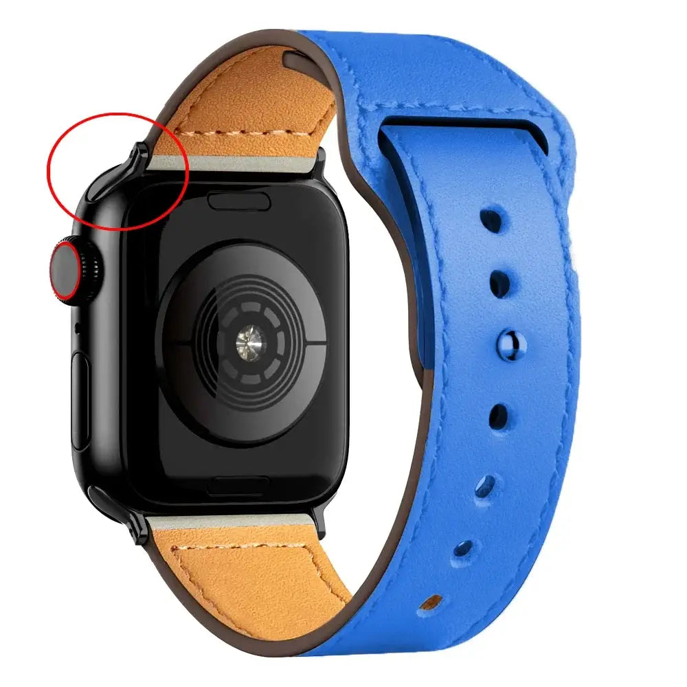 Apple Watch Ultra Leather Band 49mm Elegant Wrist Strap - B Blue 17 / 49mm-45mm-44mm-42mm