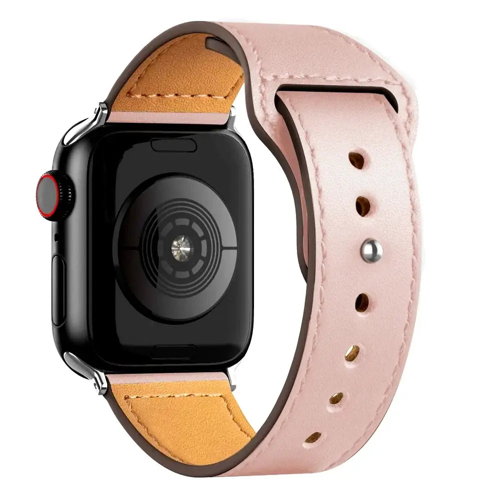 Apple Watch Ultra Leather Band 49mm Elegant Wrist Strap - Pink 6 / 41mm-40mm-38mm