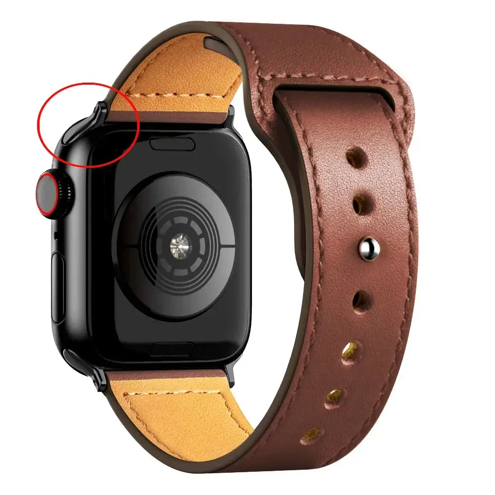 Apple Watch Ultra Leather Band 49mm Elegant Wrist Strap - B coffee brown 1 / 41mm-40mm-38mm