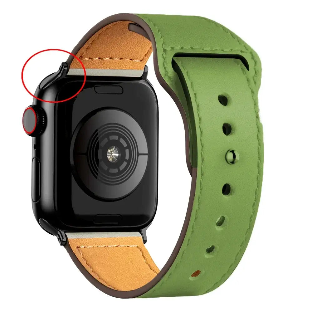 Apple Watch Ultra Leather Band 49mm Elegant Wrist Strap - B Green 18 / 49mm-45mm-44mm-42mm
