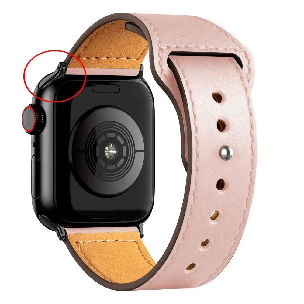 Apple Watch Ultra Leather Band 49mm Elegant Wrist Strap - B Pink 6 / 41mm-40mm-38mm