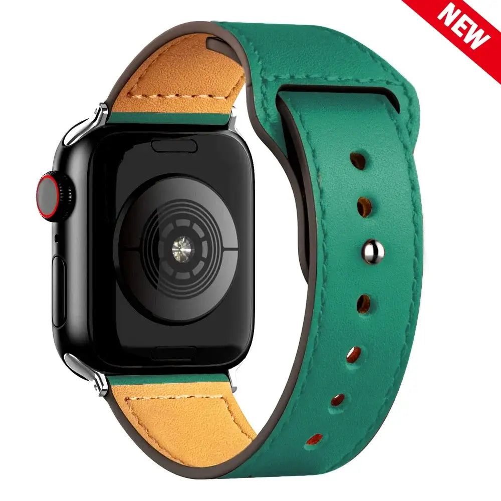 Apple Watch Ultra Leather Band 49mm Elegant Wrist Strap - Pine green 25 / 41mm-40mm-38mm