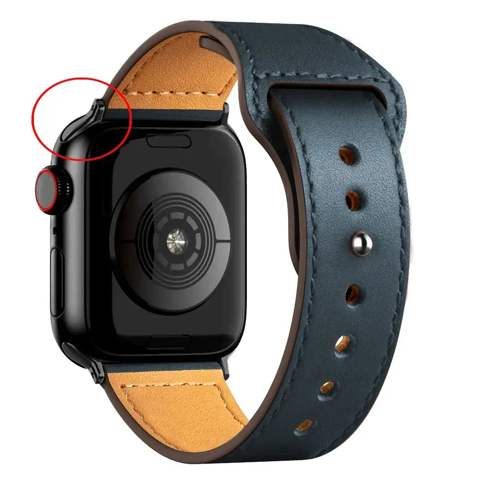 Apple Watch Ultra Leather Band 49mm Elegant Wrist Strap - B Midnight blue 12 / 41mm-40mm-38mm