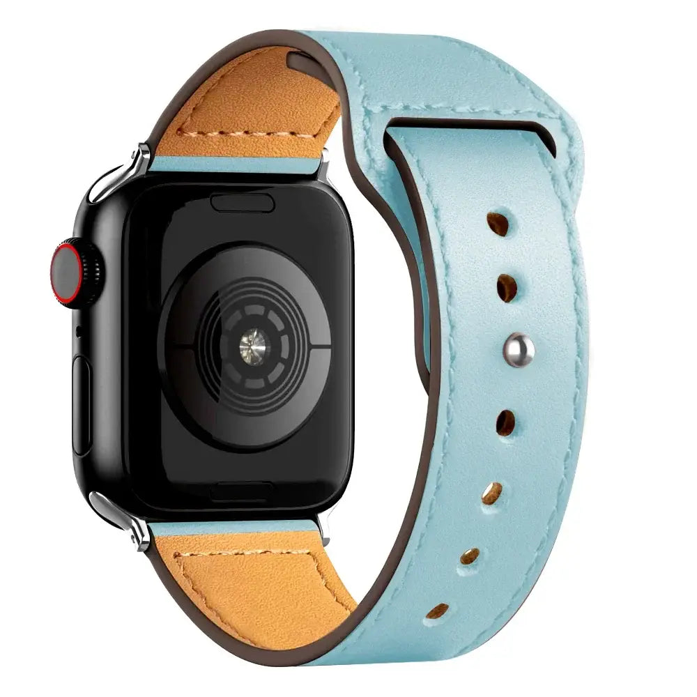 Apple Watch Ultra Leather Band 49mm Elegant Wrist Strap - Light blue 7 / 49mm-45mm-44mm-42mm