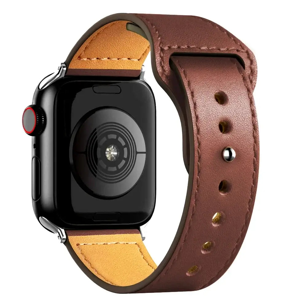 Apple Watch Ultra Leather Band 49mm Elegant Wrist Strap - coffee brown 1 / 41mm-40mm-38mm