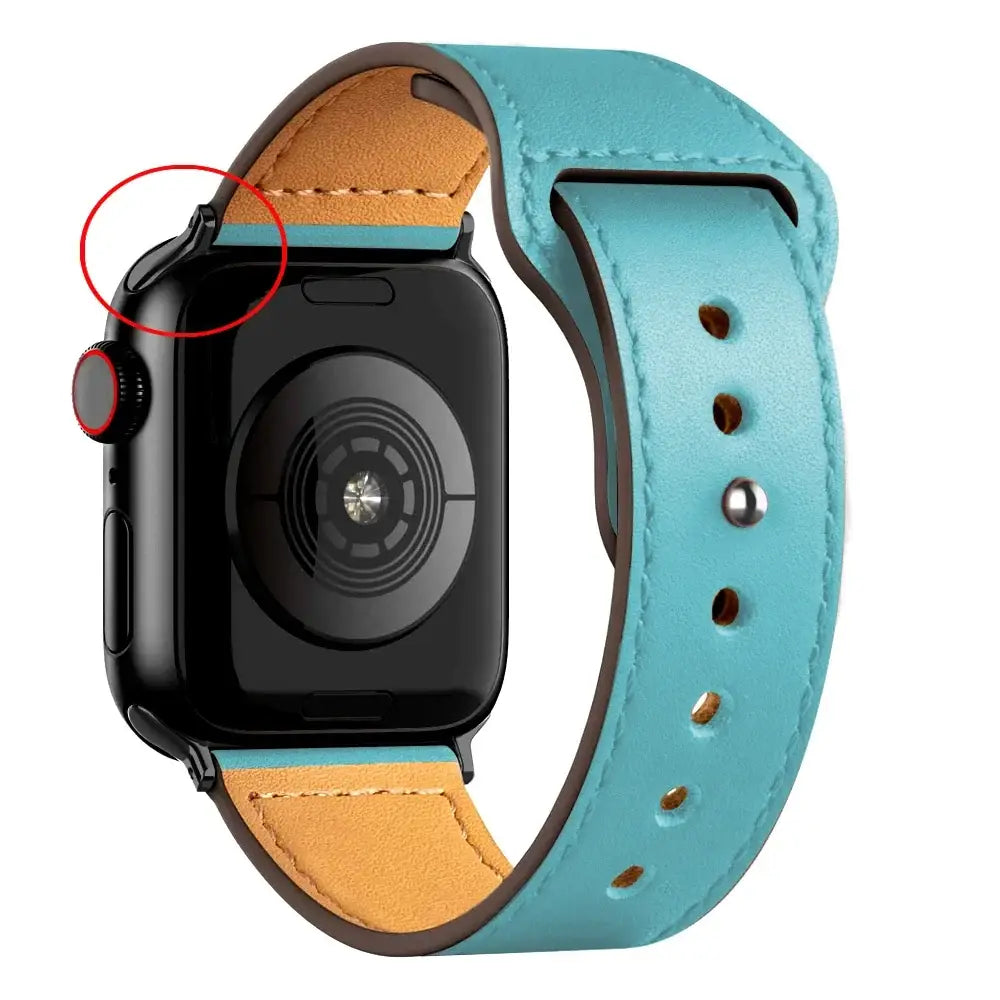 Apple Watch Ultra Leather Band 49mm Elegant Wrist Strap - B Turquoise 8 / 41mm-40mm-38mm