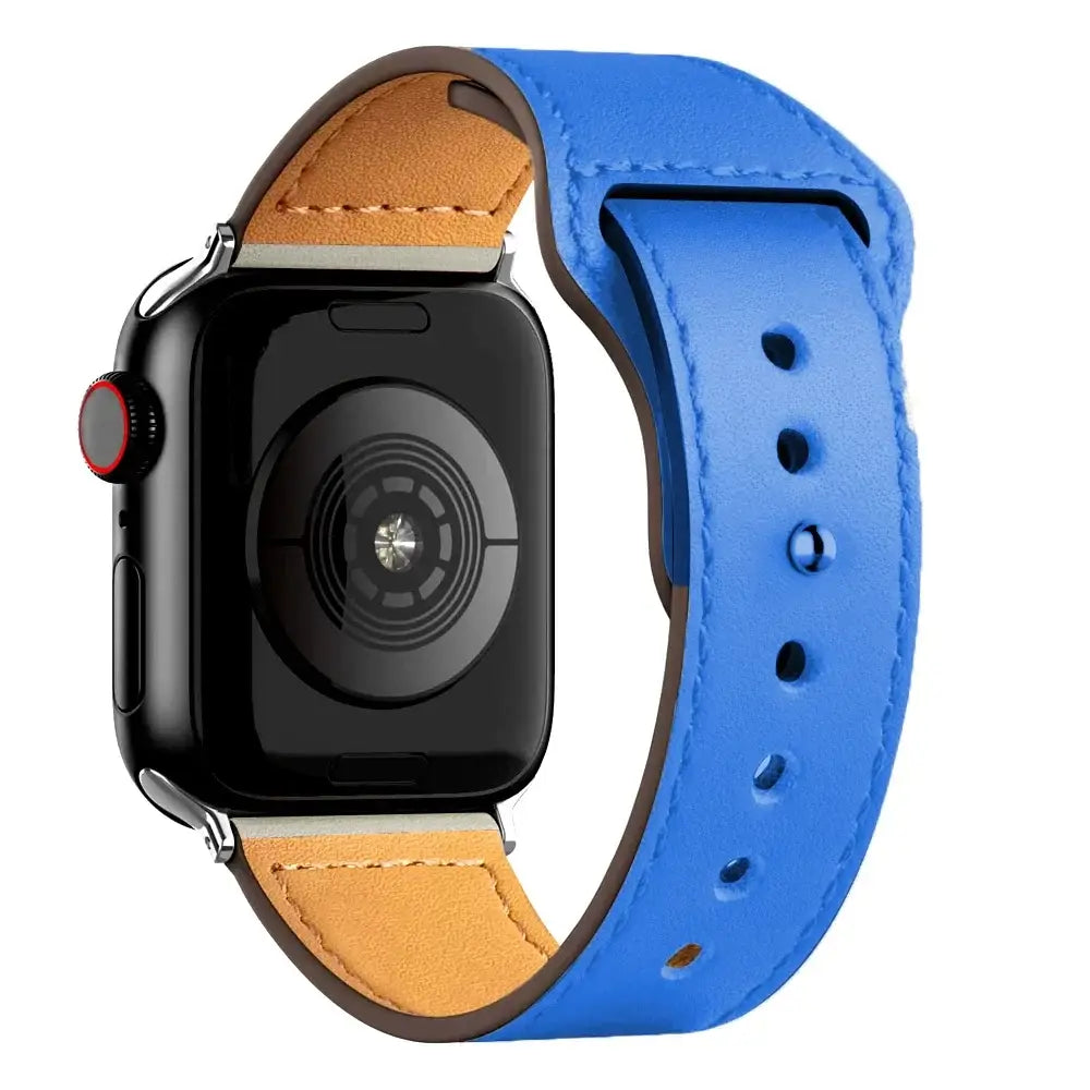 Apple Watch Ultra Leather Band 49mm Elegant Wrist Strap - Blue 17 / 49mm-45mm-44mm-42mm