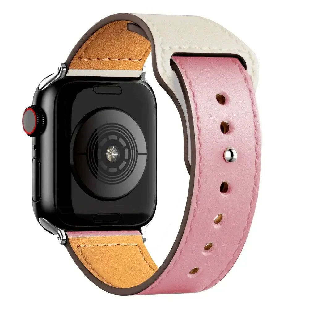 Apple Watch Ultra Leather Band 49mm Elegant Wrist Strap - rose white 21 / 49mm-45mm-44mm-42mm