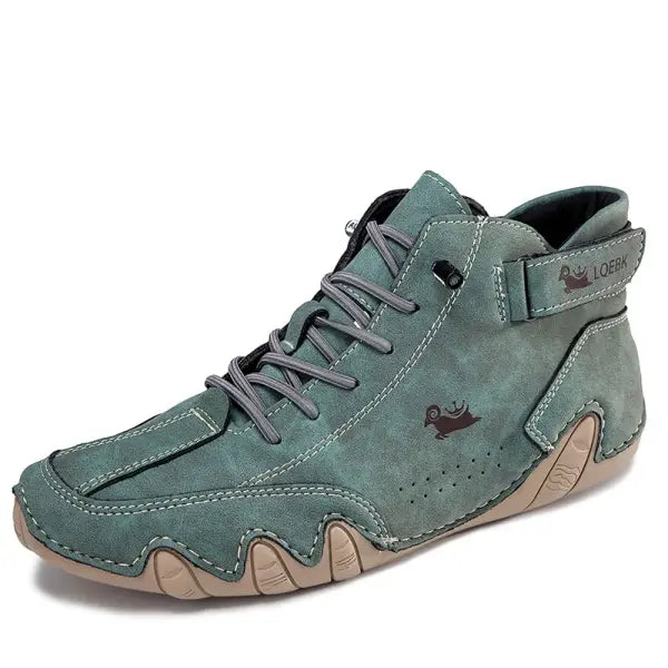 Luxury Men’s Leather Casual Sneakers: Fashion Outdoor Walking Loafers & Boots (2026 New In) - green / 46