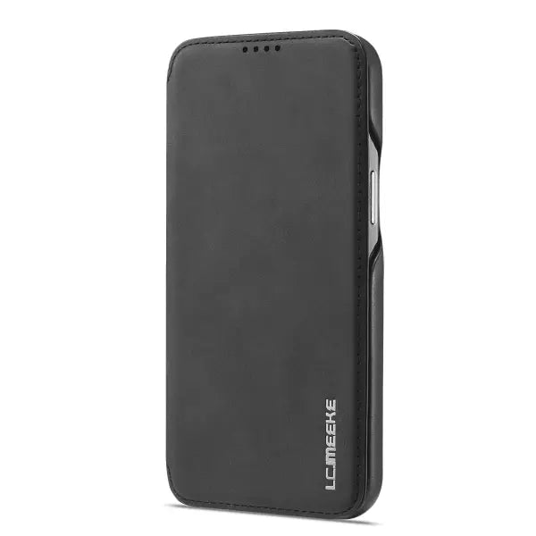 Leather Flip Wallet Phone Cover PU Storage Compartment - black / iPhone 15Plus 14Plus