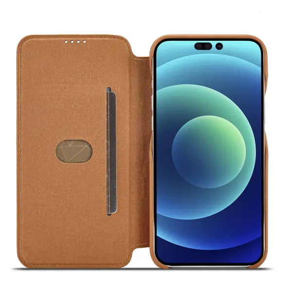 Leather Flip Wallet Phone Cover PU Storage Compartment